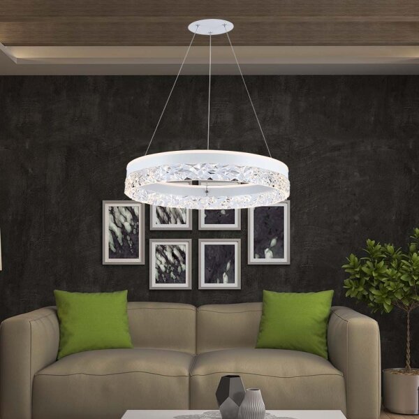 Lustră LED pe cablu LED/25W/230V 3000K d. 50 cm alb