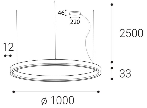 Lustră LED dimabilă pe cablu LED2 CIRCLE 80W/230V 3000K/4000K d. 100cm alb