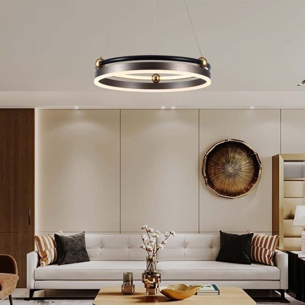 Lustră LED pe cablu LED/20W/230V 3000K d. 42 cm maro