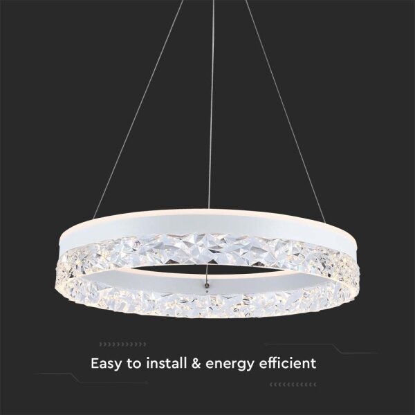 Lustră LED pe cablu LED/25W/230V 3000K d. 50 cm alb