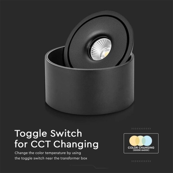 Spot LED/20W/230V 3000/4000/6400K negru