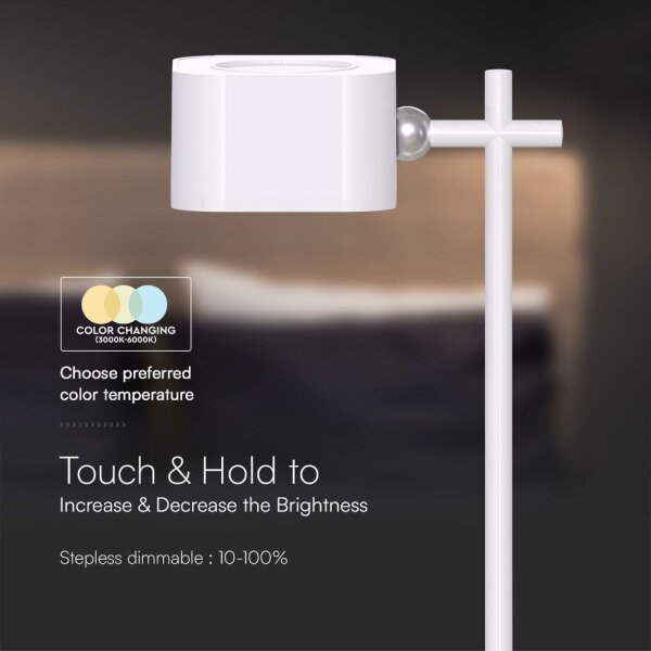 Lampă LED birou magnetică reglabilă 4în1 LED/3W/5V 3000-6000K 1800mAh albă