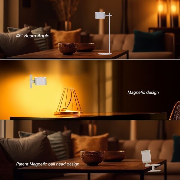 Lampă LED birou magnetică reglabilă 4în1 LED/3W/5V 3000-6000K 1800mAh albă