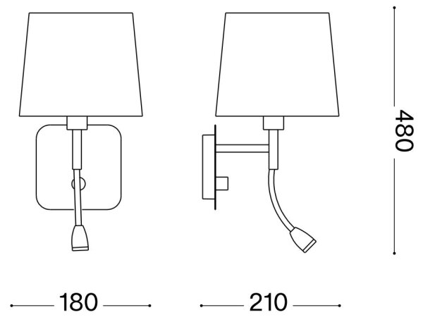 Ideal Lux - Lampă LED de perete NORDIK 1xE14/40W + LED/1,5W/230V