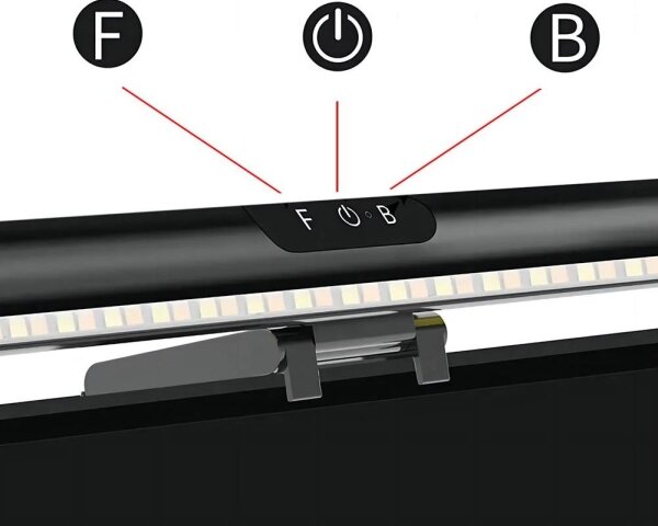 LED iluminare tactilă reglabilă monitor 42 cm, 5W, 5V, 3000-6000K, negru