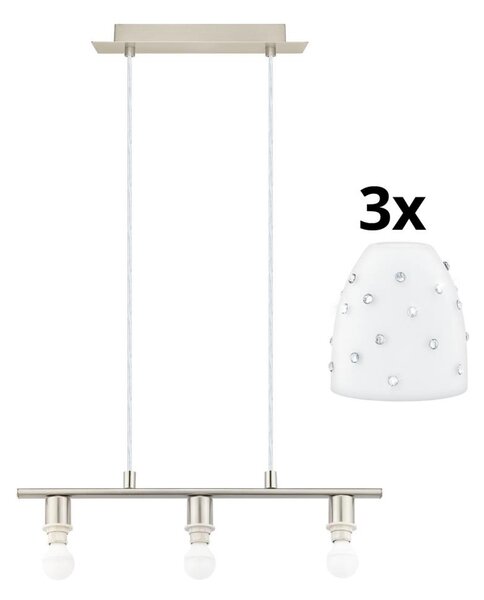 Lustră LED pe cablu Eglo MY CHOICE 3xE14/4W/230V crom/alb