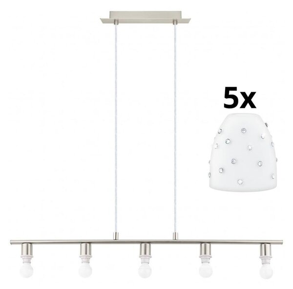 Lustră LED pe cablu Eglo MY CHOICE 5xE14/4W/230V crom/alb