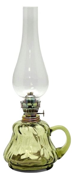 Lampă cu gaz lampant TEREZA 34 cm verde-pădure mare crachelură