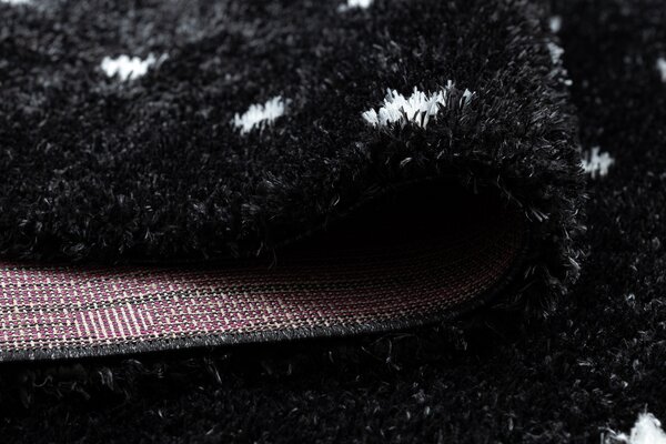 Covor FLUFFY 2370 shaggy puncte - antracit / alb