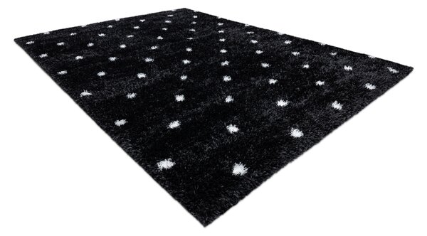 Covor FLUFFY 2370 shaggy puncte - antracit / alb