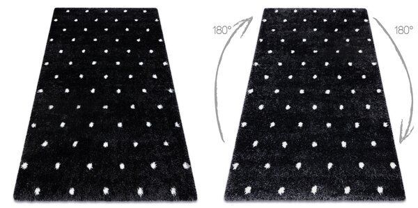 Covor FLUFFY 2370 shaggy puncte - antracit / alb