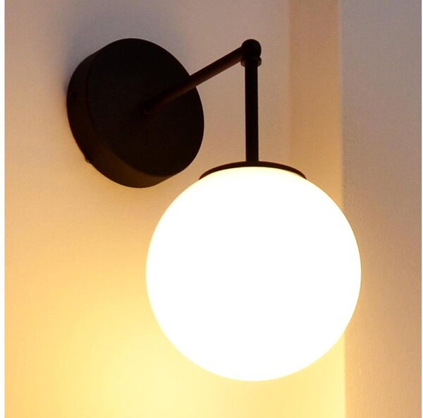 Lampă de perete MOON 1xE27/15W/230V negru