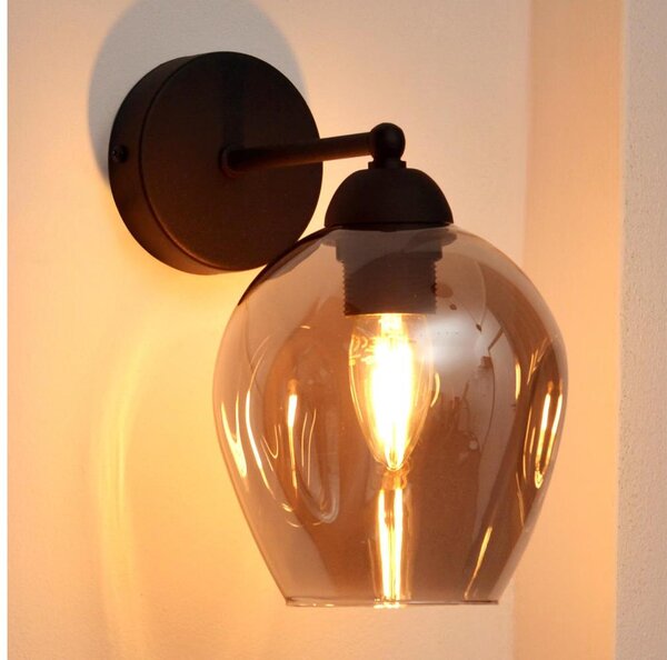 Lampă de perete LILI 1xE27/15W/230V negru/gri