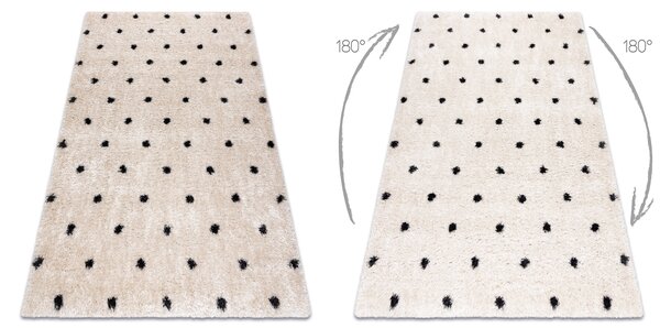 Covor FLUFFY 2370 shaggy puncte - krém / antracit