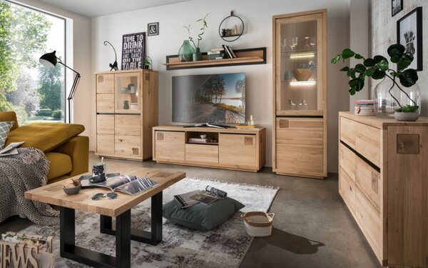 Vitrină lemn masiv I Urban Loft, 65 × 205 × 40 cm - stanga