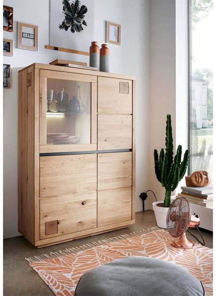 Vitrină lemn masiv Urban Loft, 103 × 40 × 204 cm - dreapta