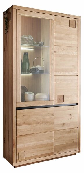 Vitrină lemn masiv Urban Loft II, 103 × 40 × 205 cm - dreapta