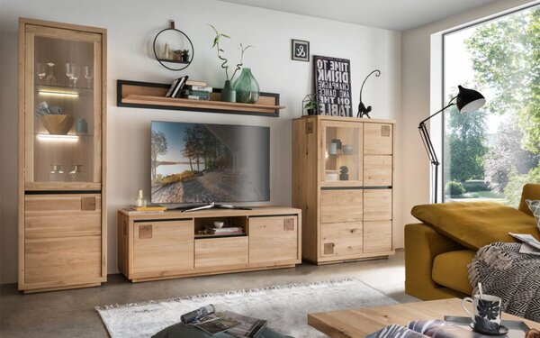 Vitrină lemn masiv Urban Loft, 103 × 40 × 204 cm - dreapta