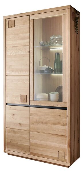 Vitrină lemn masiv Urban Loft II, 103 × 40 × 205 cm - stanga