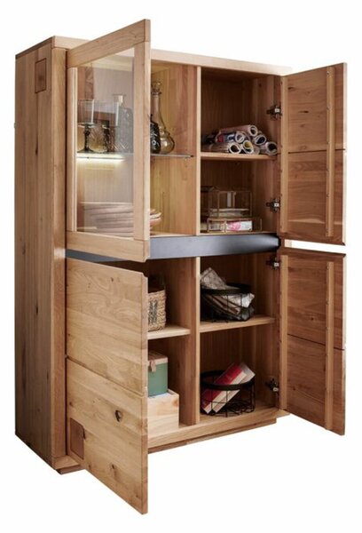Vitrină lemn masiv Urban Loft, 103 × 40 × 204 cm - dreapta