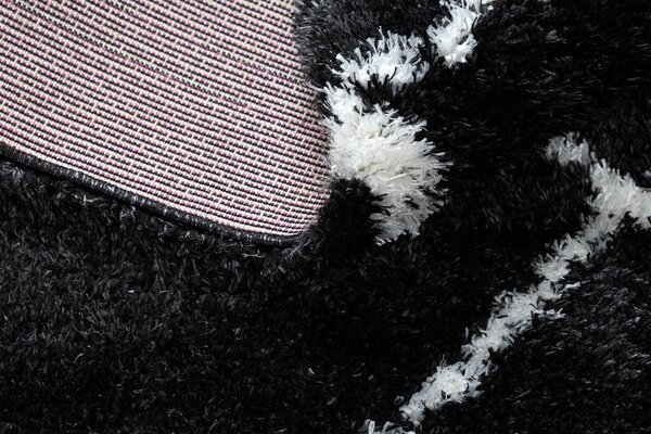 Covor FLUFFY 2373 shaggy spalier - antracit / alb