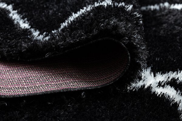 Covor FLUFFY 2373 shaggy spalier - antracit / alb