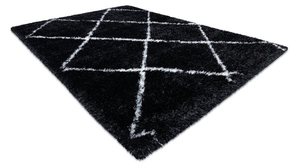 Covor FLUFFY 2373 shaggy spalier - antracit / alb