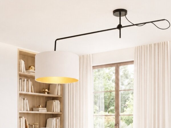 Lustru LED reglabil aplicat VENICE 1xE27/60W/230V alb/auriu