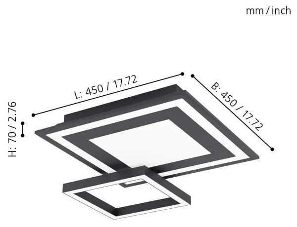 Plafonieră LED RGB dimabilă Eglo 99312 SAVATAEILA-C LED/20W/230V