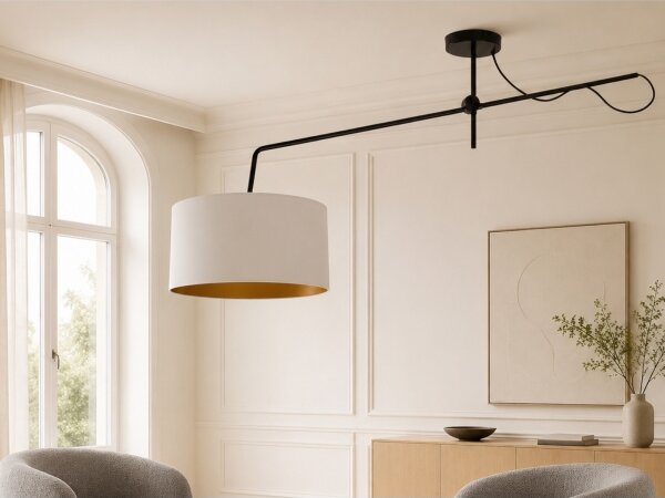 Lustru LED reglabil aplicat VENICE 1xE27/60W/230V alb/auriu