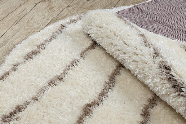 Covor FLUFFY 2371 cerc shaggy dunga - krém / bej
