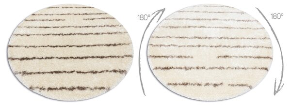 Covor FLUFFY 2371 cerc shaggy dunga - krém / bej