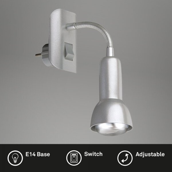 Corp de iluminat pentru priză Briloner 2739-014P 1xE14/25W/230V