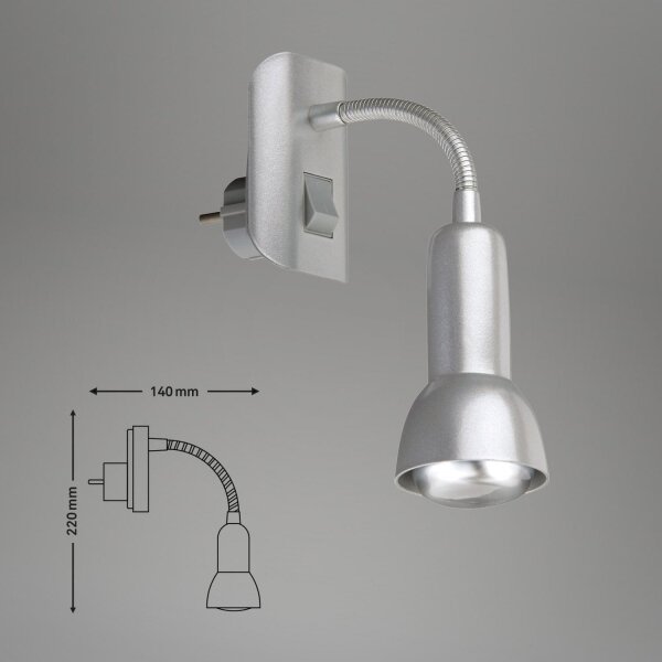Corp de iluminat pentru priză Briloner 2739-014P 1xE14/25W/230V