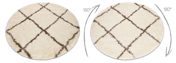 Covor FLUFFY 2373 cerc shaggy spalier - cremă / bej