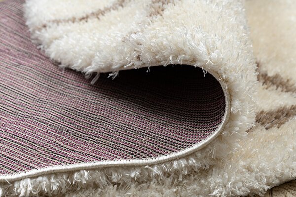 Covor FLUFFY 2373 cerc shaggy spalier - cremă / bej