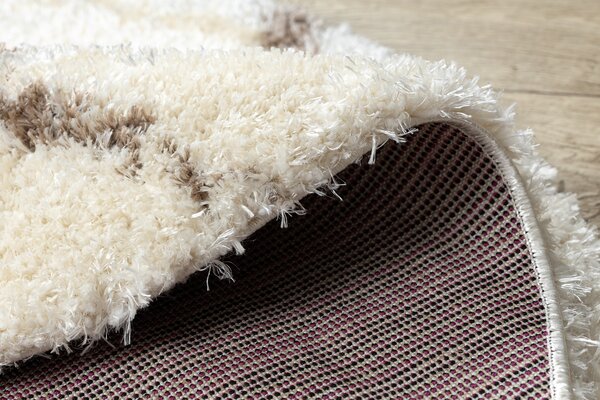 Covor FLUFFY 2373 cerc shaggy spalier - cremă / bej