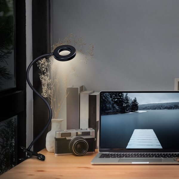 Lampa de birou cu clemă LED Solight WO66-B, reglabilă, 8W/230V, 3000/4000/5000K, negru