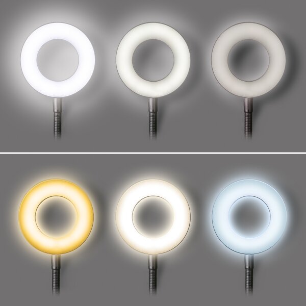 Lampa de birou cu clemă LED Solight WO66-B, reglabilă, 8W/230V, 3000/4000/5000K, negru