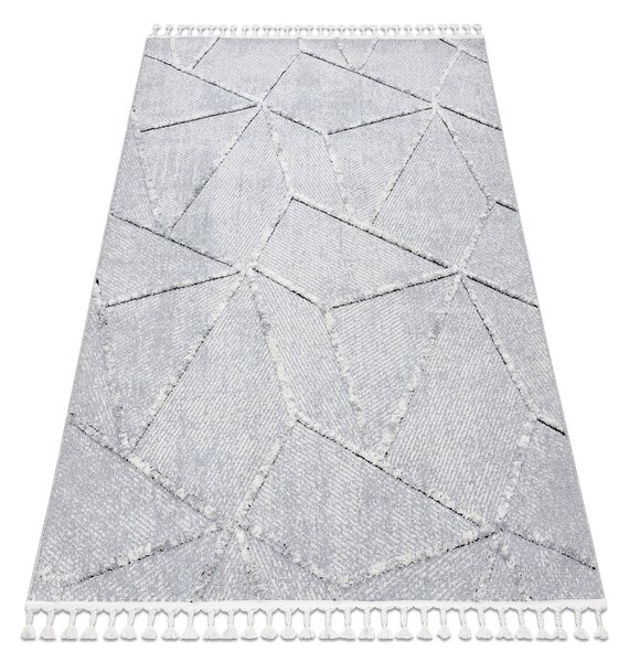 Covor SEVILLA Z791C mozaic gri / alb Franjuri Berber shaggy