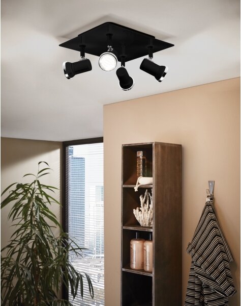 Spot LED pentru baie Eglo 780428 BABILONE 4xGU10/3W/230V IP44 negru