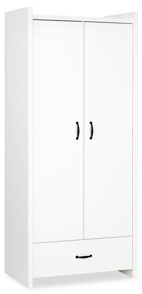 Dulap lemn masiv alb Amelie /Stejar, 84 × 190 × 50 cm - Alb