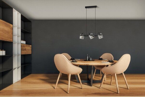 Lustră pe cablu Eglo 780478 CALERINO 3xE27/40W/230V negru