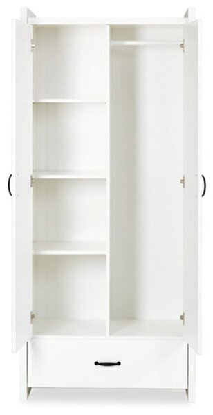 Dulap lemn masiv alb Amelie /Stejar, 84 × 190 × 50 cm - Alb