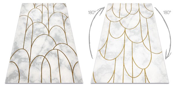 Exclusiv EMERALD covor 1016 glamour, stilat, art deco, marmură cremă / aur