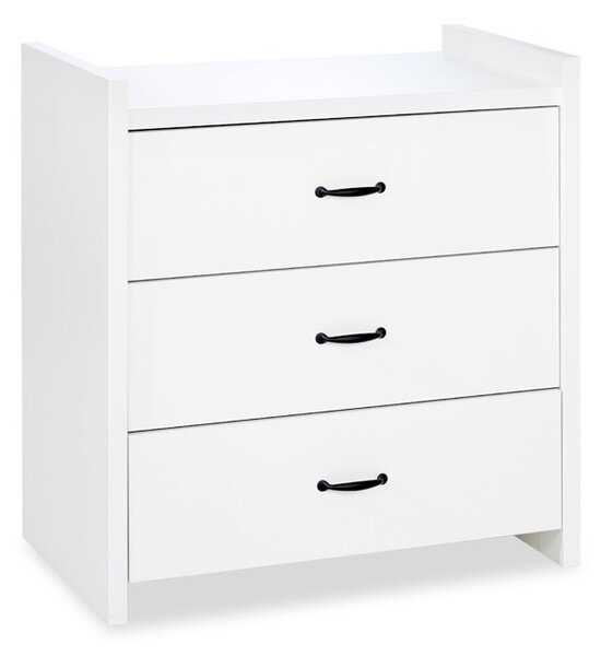Comodă lemn masiv alb Amelie /Stejar, 84 × 87 × 45 cm - Stejar deschis