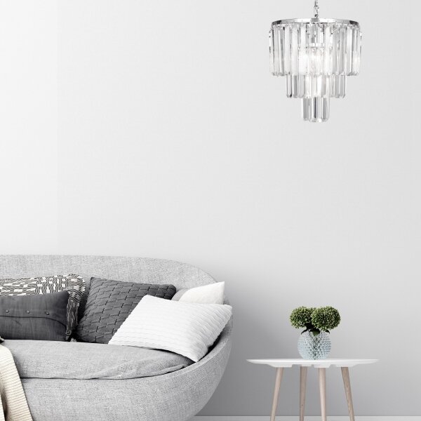 Lustră de cristal pe lanț Brilagi MOZART 4xE14/40W/230V crom lucios