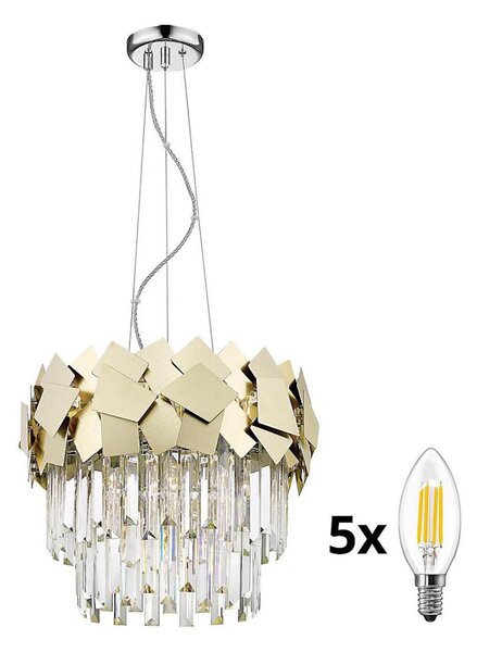 Lustră de cristal pe lanț Brilagi MIRAGE 5xE14/40W/230V