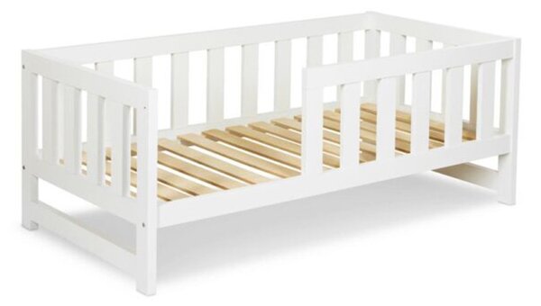 Pat lemn masiv alb pentru tineri Amelie 160×80cm /Stejar - Alb, Dulap pentru depozitare