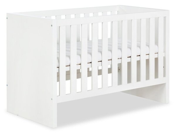 Pătuț lemn masiv alb pentru bebeluși Amelie II 120×60 cm /Stejar - Alb, Da